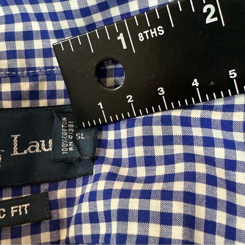 Ralph Lauren Classic Fit Men’s Gingham Shirt Button Down Short Sleeve Blue M - Picture 4 of 9